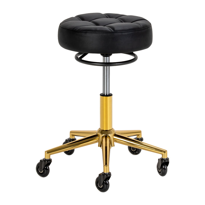 Sgabello con Ruote Gabbiano D054G Nero-Oro - immagine 2