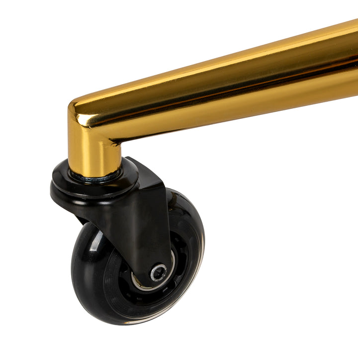 Sgabello con Ruote Gabbiano D054G Nero-Oro - immagine 5