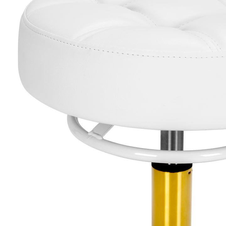 Sgabello con Ruote Gabbiano D054G Bianco-Oro - immagine 3