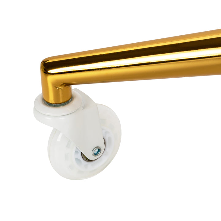 Sgabello con Ruote Gabbiano D054G Bianco-Oro - immagine 5