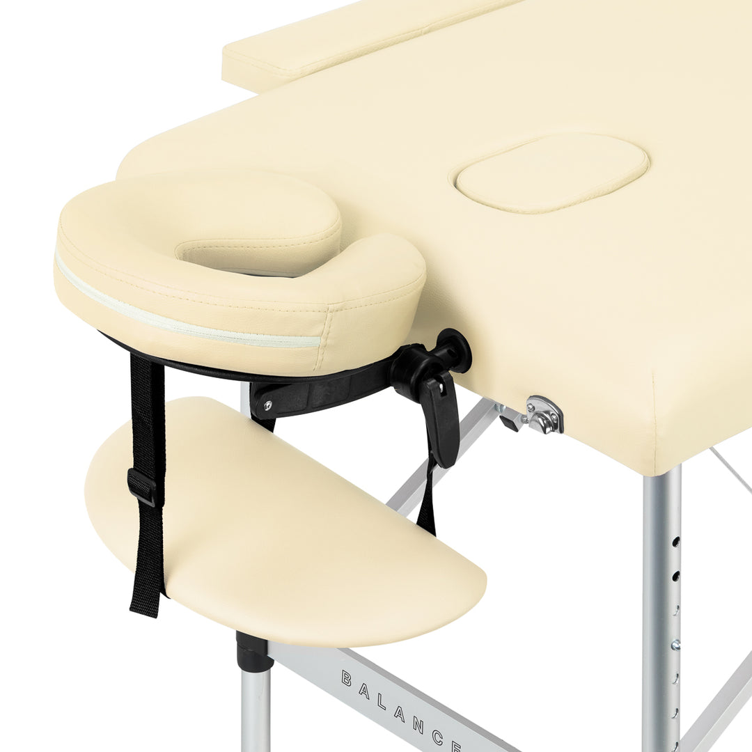 Lettino da massaggio pieghevole in alluminio Balance 2 zone crema