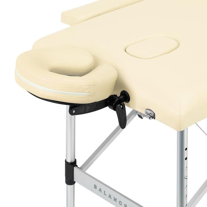 Lettino da massaggio pieghevole in alluminio Balance 2 zone crema