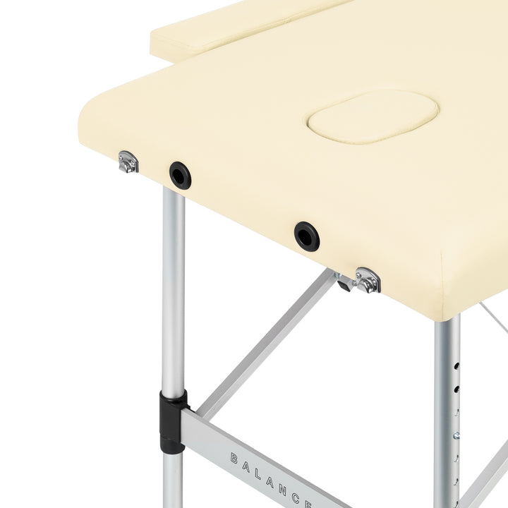 Lettino da massaggio pieghevole in alluminio Balance 2 zone crema