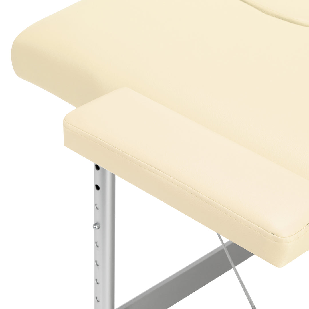 Lettino da massaggio pieghevole in alluminio Balance 2 zone crema
