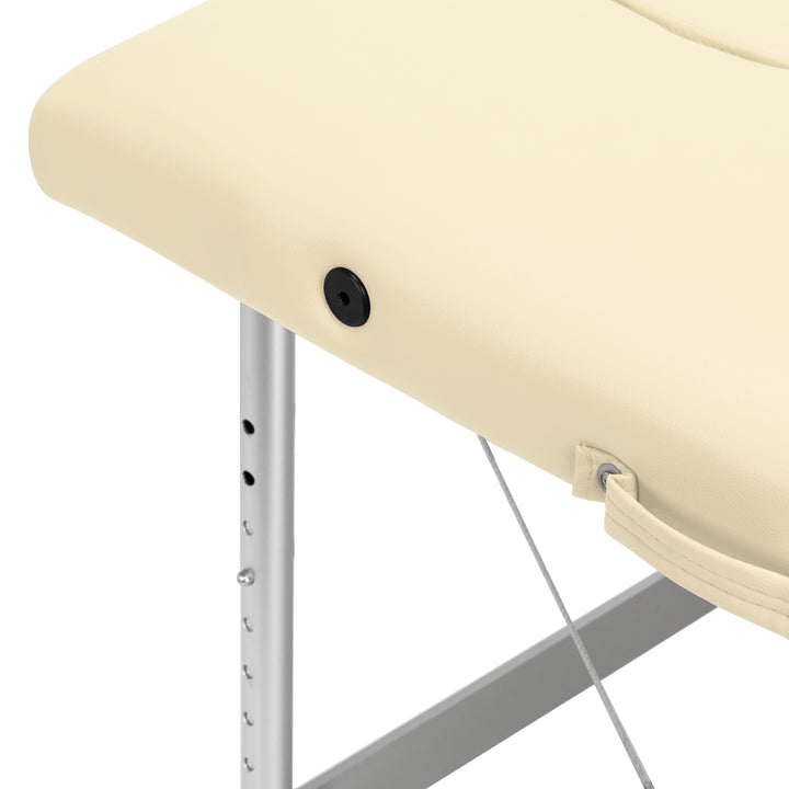 Lettino da massaggio pieghevole in alluminio Balance 2 zone crema