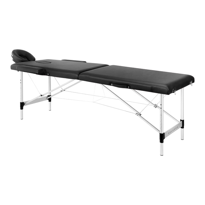 Lettino da massaggio pieghevole in alluminio Balance 2 zone nero