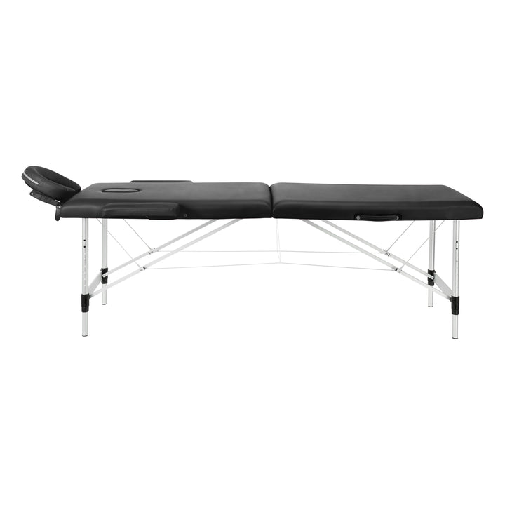 Lettino da massaggio pieghevole in alluminio Balance 2 zone nero
