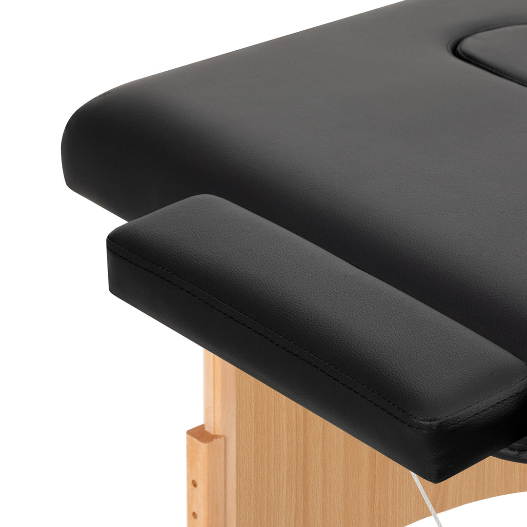 Lettino da massaggio pieghevole in legno di faggio Balance 2 zone nero