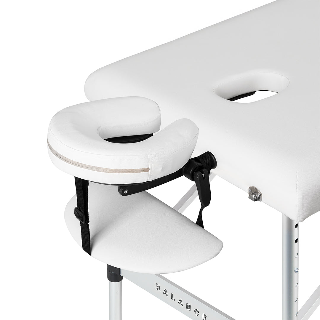 Lettino da massaggio pieghevole in alluminio Balance 3 zone bianco