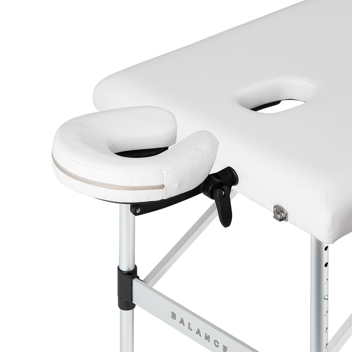 Lettino da massaggio pieghevole in alluminio Balance 3 zone bianco