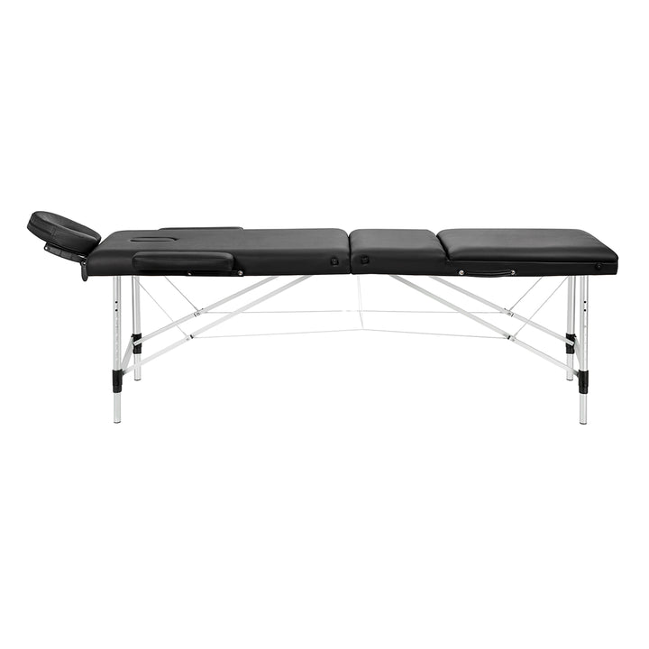 Lettino da massaggio pieghevole in alluminio Balance 3 zone nero