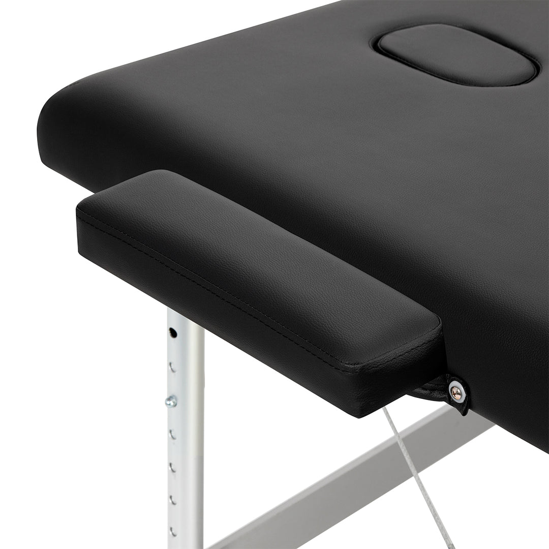 Lettino da massaggio pieghevole in alluminio Balance 3 zone nero