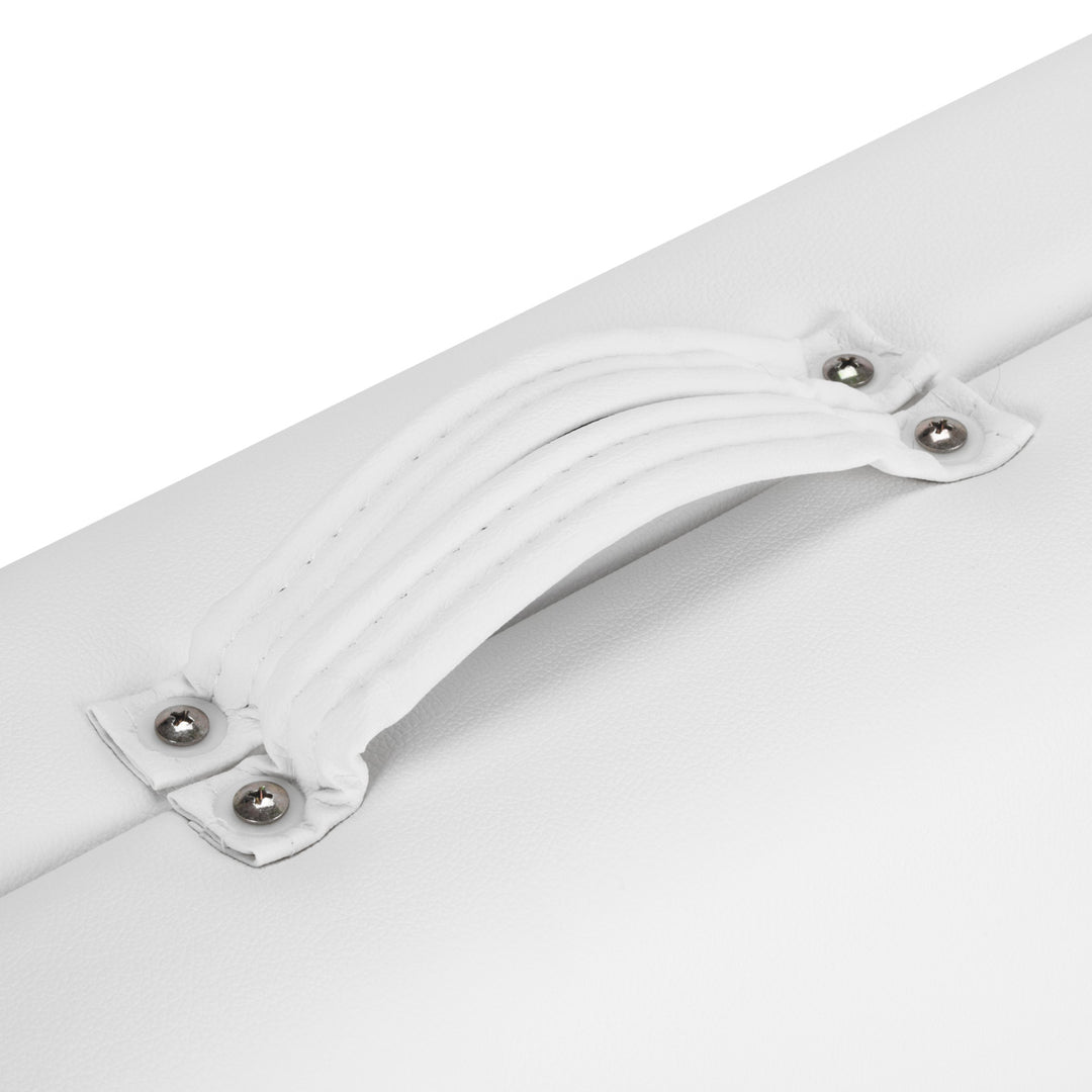 Lettino da massaggio pieghevole in legno di faggio Balance Lux 2 zone bianco
