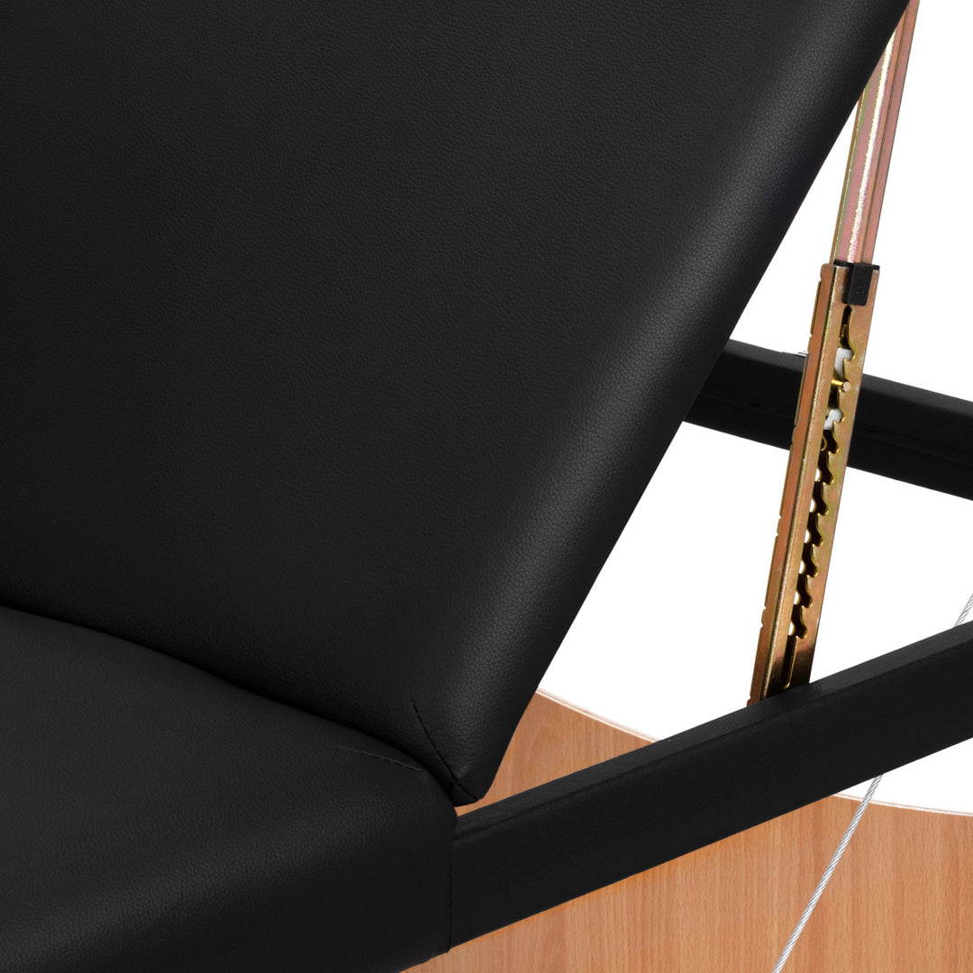 Lettino da massaggio pieghevole in legno Balance Lux 3 zone nero