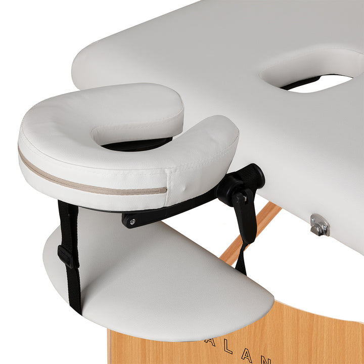Lettino da massaggio pieghevole in legno di faggio Balance Lux 3 zone bianco