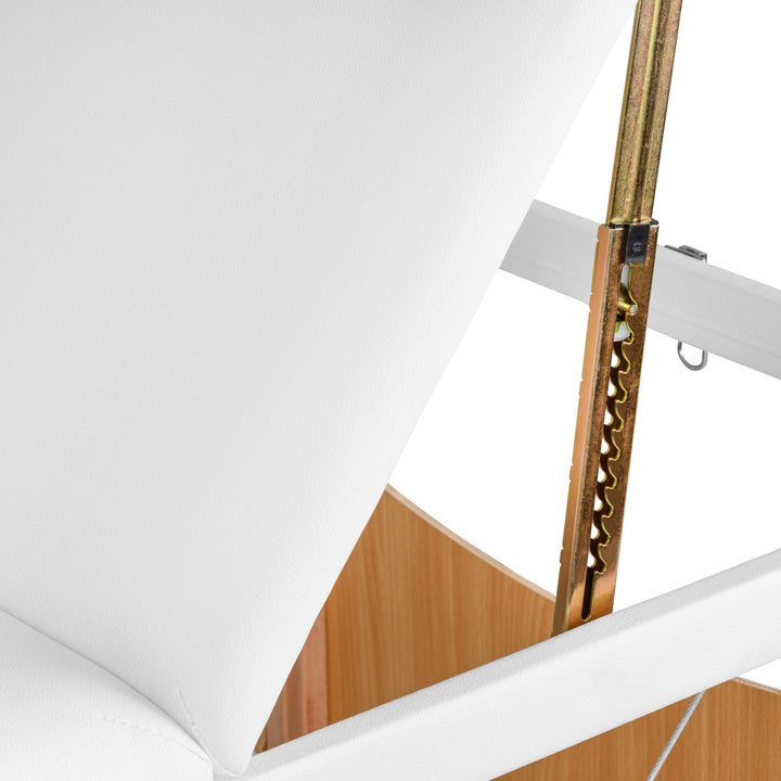 Lettino da massaggio pieghevole in legno di faggio Balance Lux 3 zone bianco