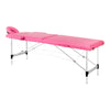 Lettino da massaggio pieghevole in alluminio Balance 2 zone rosa