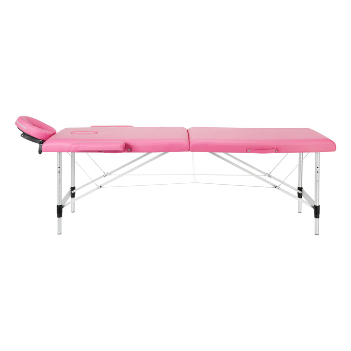 Lettino da massaggio pieghevole in alluminio Balance 2 zone rosa