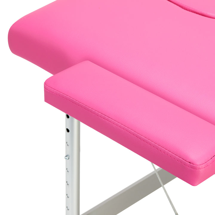 Lettino da massaggio pieghevole in alluminio Balance 2 zone rosa
