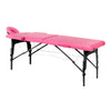 Lettino da massaggio pieghevole in legno di faggio Balance 2 zone rosa