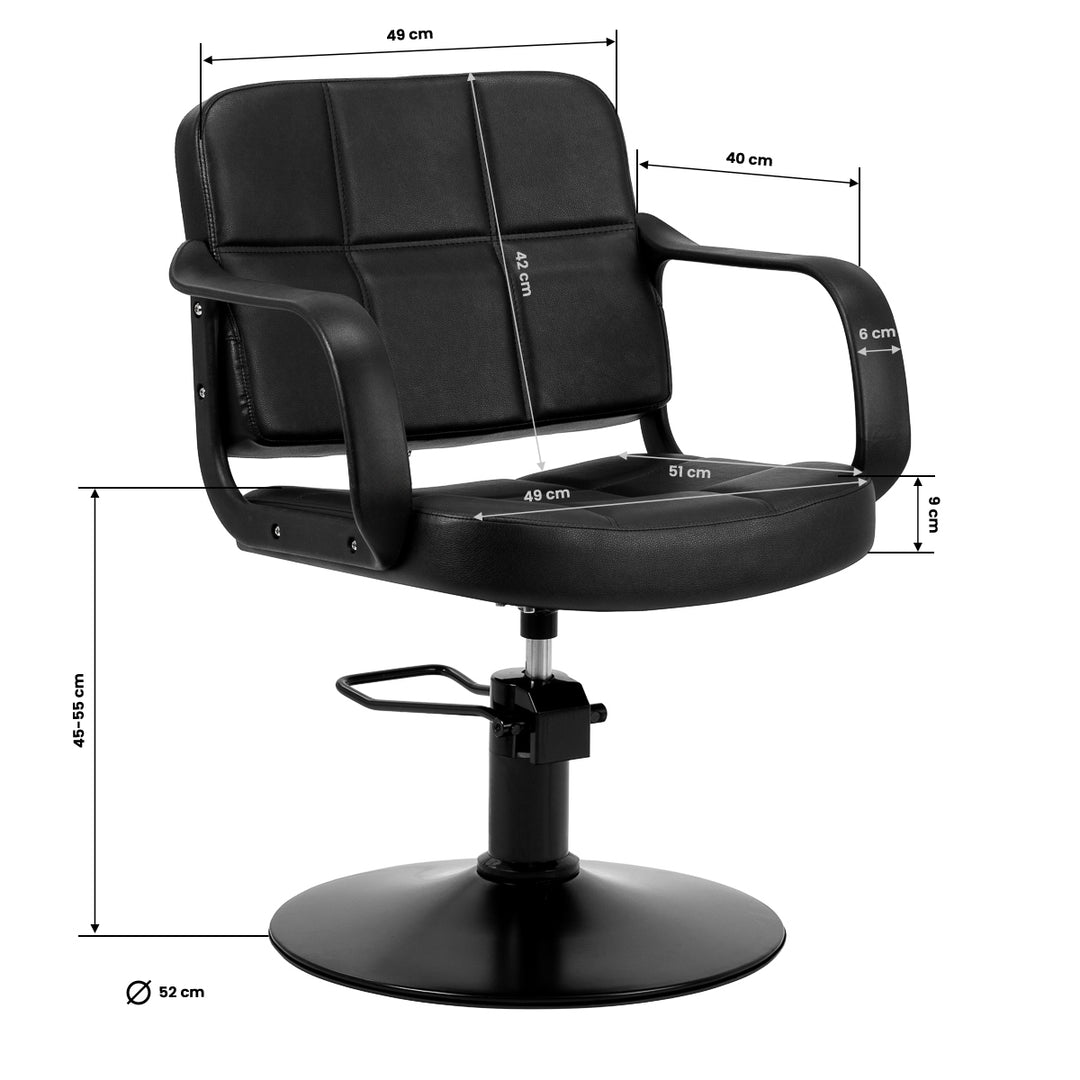 Poltrona da parrucchiere Hair System Komodo Nero - immagine 10
