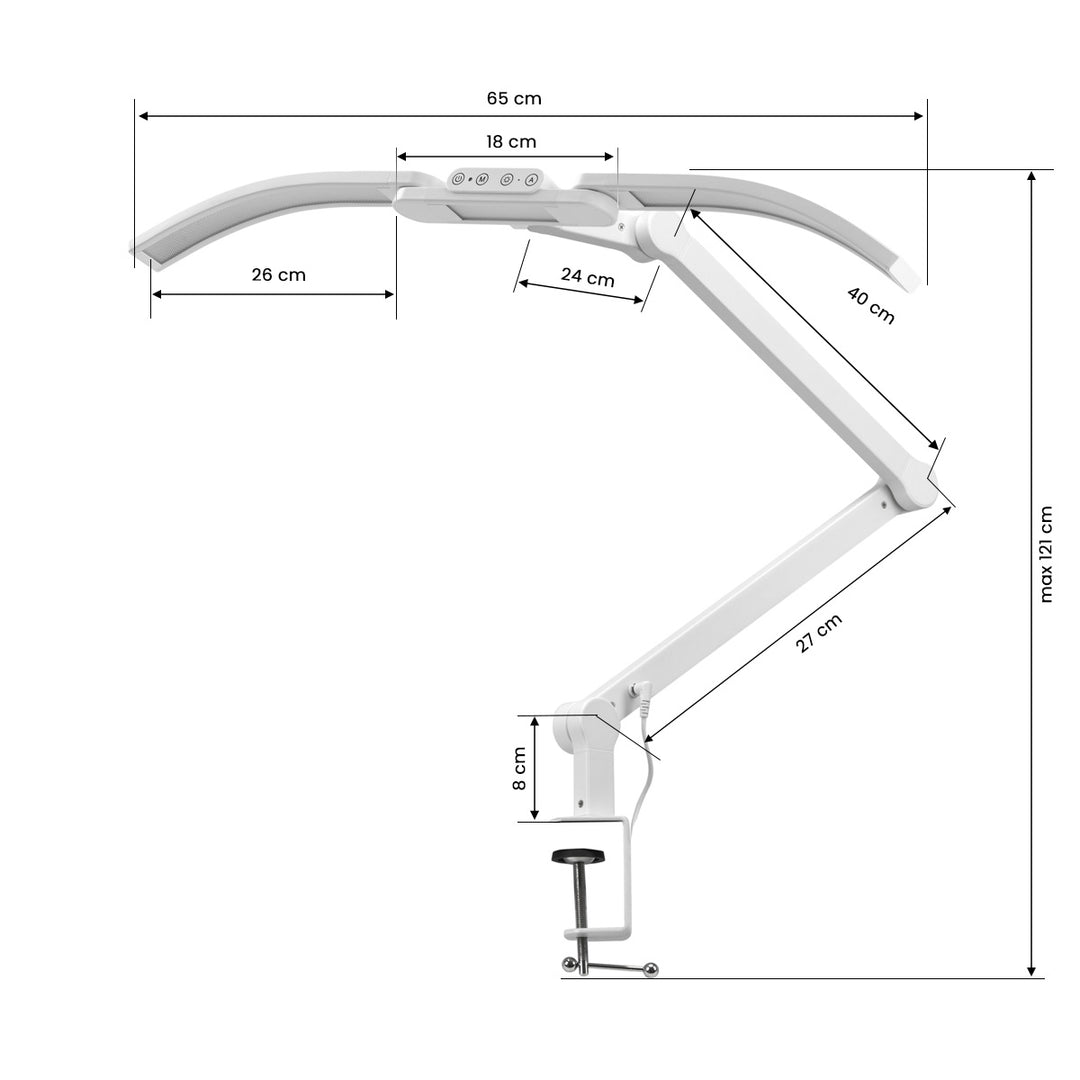 Lampada LED con Morsetto e Colore e Intensità Regolabili Glow L05 Bianco - immagine 9