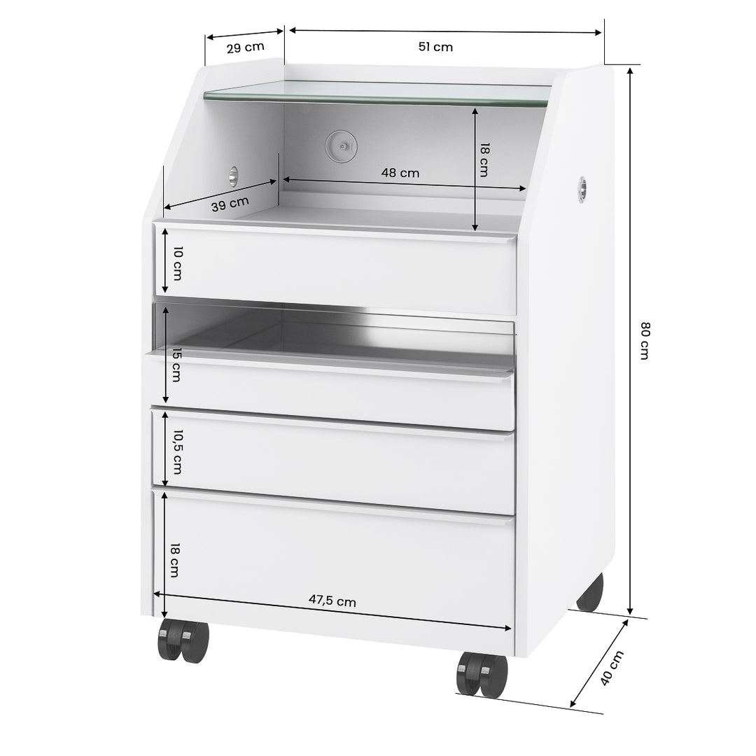 Carrello Parrucchiere Activeshop 984 Bianco - immagine 12