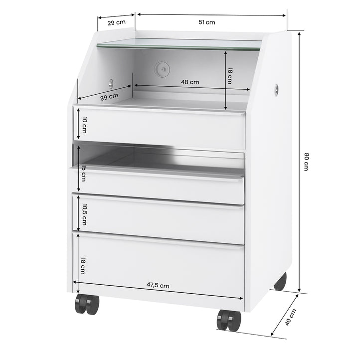 Carrello Parrucchiere Activeshop 984 Bianco - immagine 12