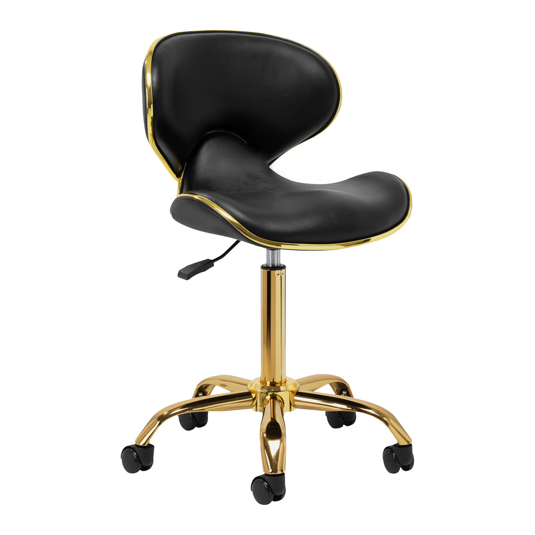 Sedia da Salone con Ruote e Schienale Gabbiano Q-4599G v2 Nero