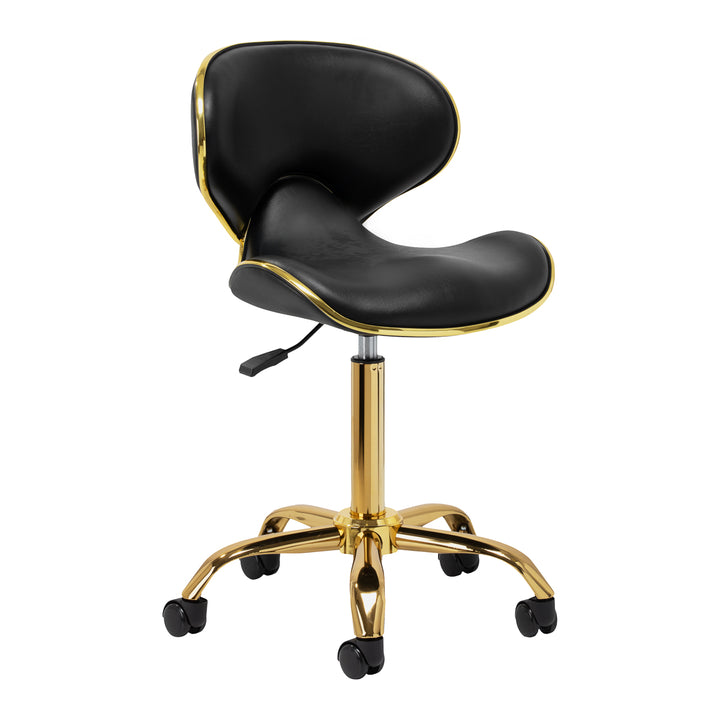 Sedia da Salone con Ruote e Schienale Gabbiano Q-4599G v2 Nero