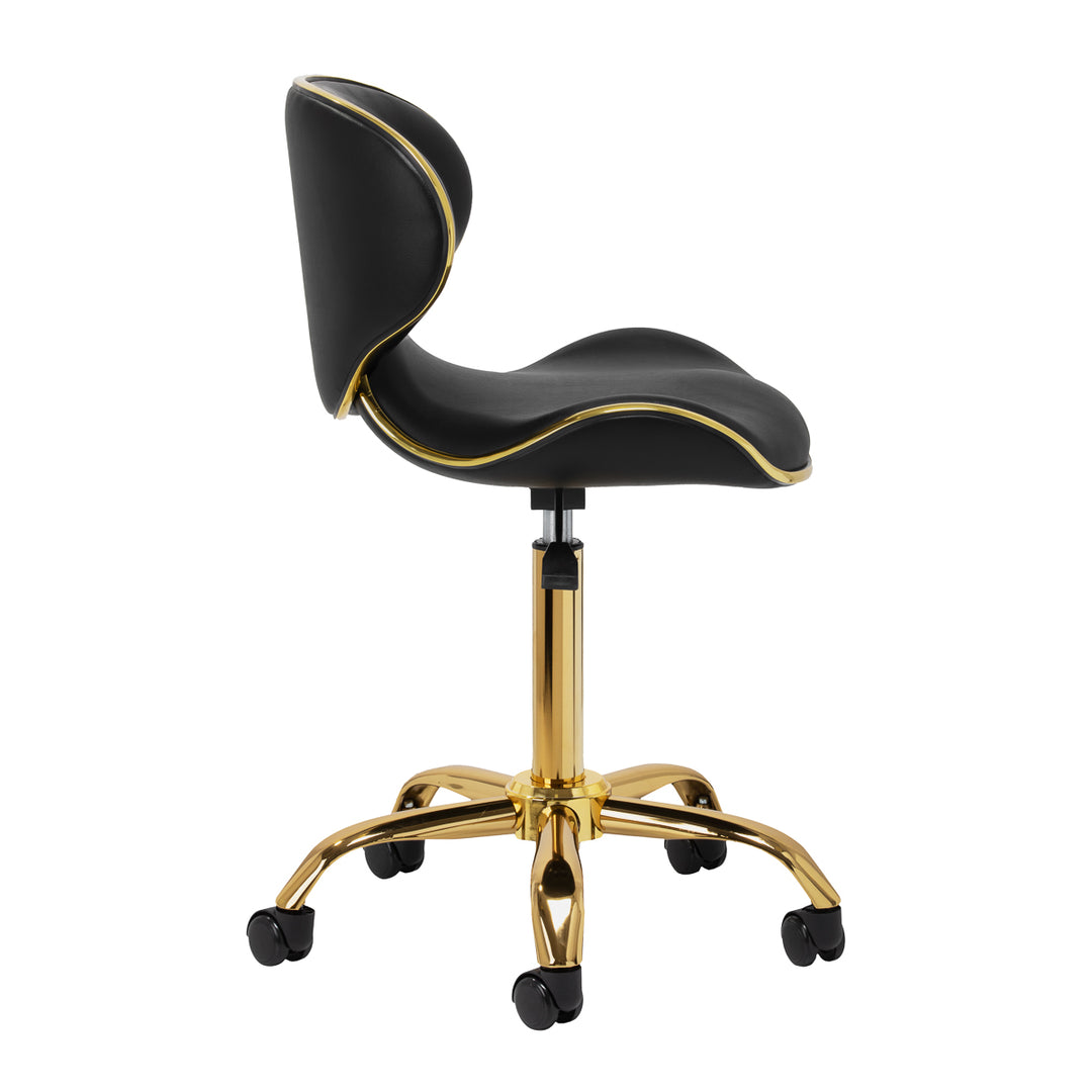 Sedia da Salone con Ruote e Schienale Gabbiano Q-4599G v2 Nero - immagine 2