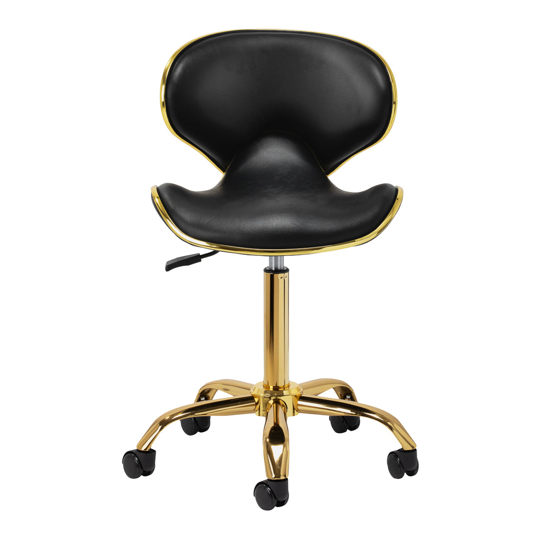 Sedia da Salone con Ruote e Schienale Gabbiano Q-4599G v2 Nero - immagine 3