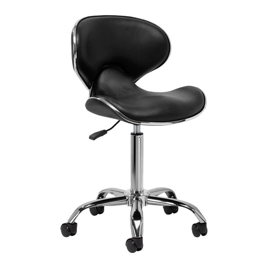 Sedia da Salone con Ruote e Schienale Gabbiano Q-4599 v2 Nero