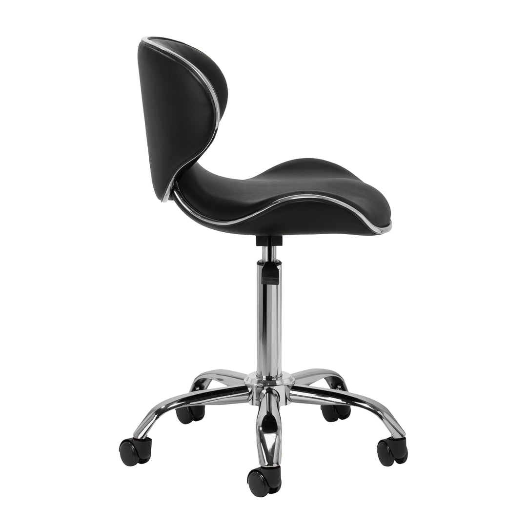 Sedia da Salone con Ruote e Schienale Gabbiano Q-4599 v2 Nero - immagine 2