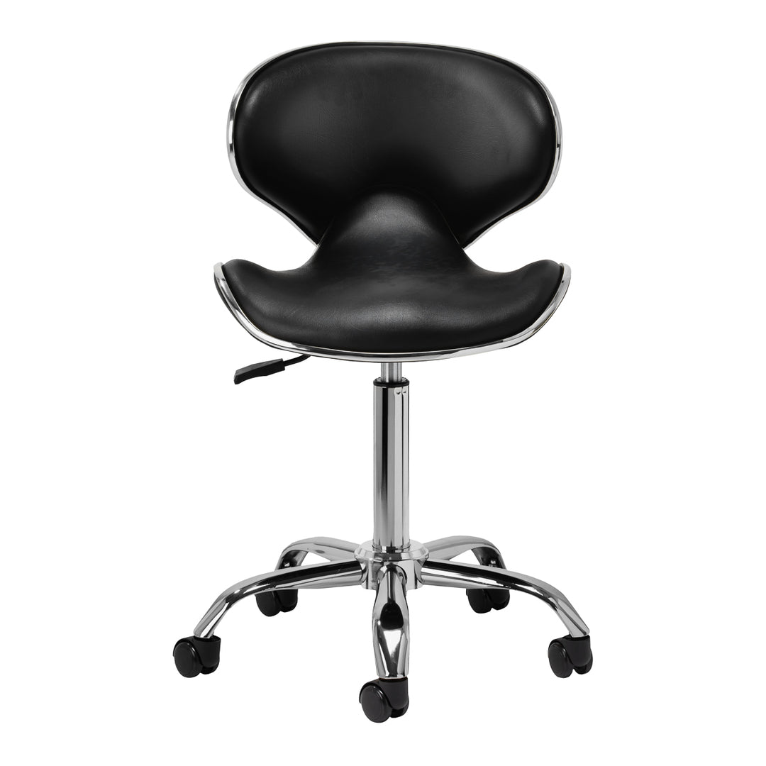 Sedia da Salone con Ruote e Schienale Gabbiano Q-4599 v2 Nero - immagine 3