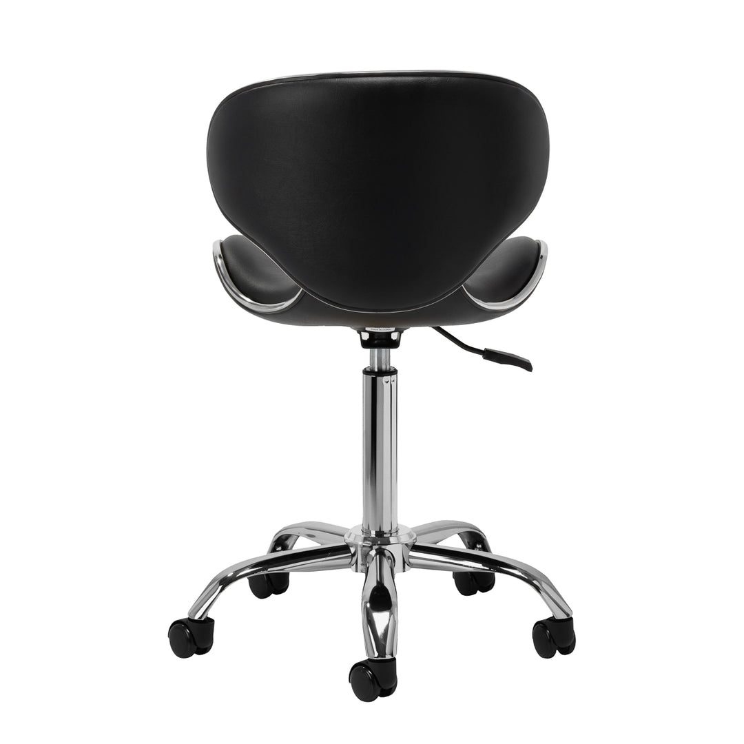 Sedia da Salone con Ruote e Schienale Gabbiano Q-4599 v2 Nero - immagine 4