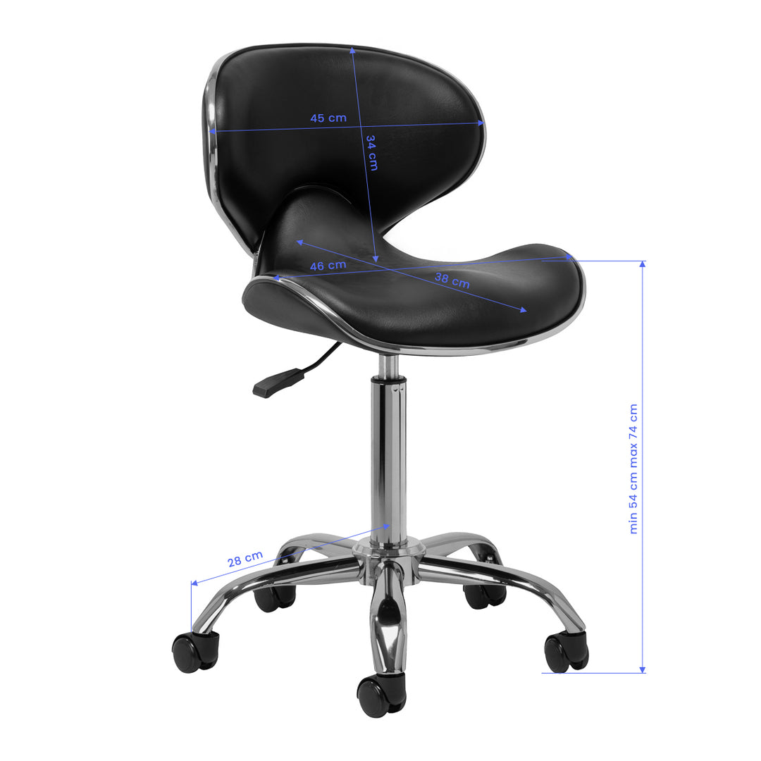 Sedia da Salone con Ruote e Schienale Gabbiano Q-4599 v2 Nero - immagine 7