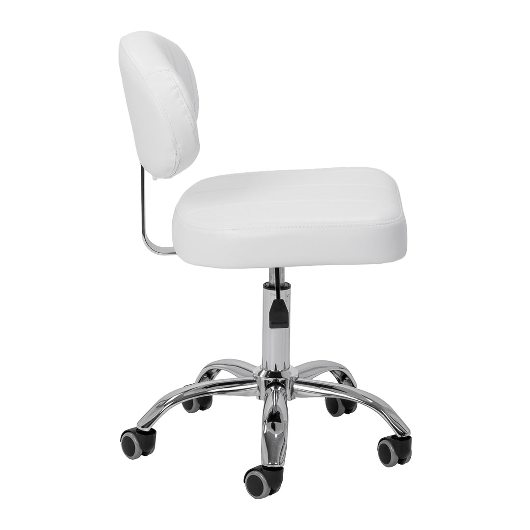 Sgabello con Ruote Giovanni Y08 Bianco - immagine 2