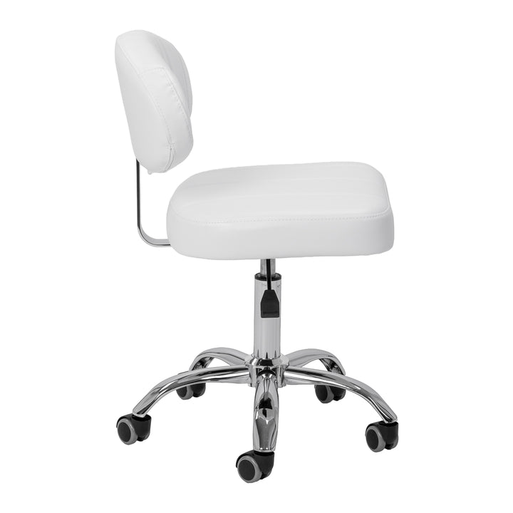 Sgabello con Ruote Giovanni Y08 Bianco - immagine 2