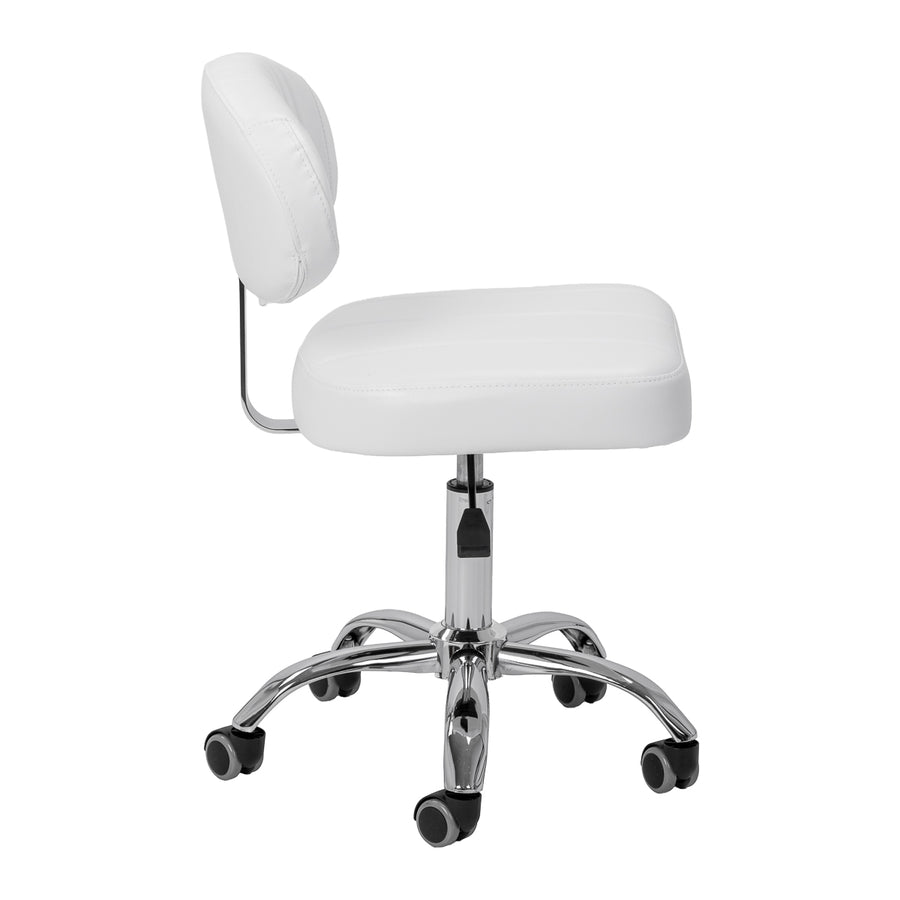 Sgabello con Ruote Giovanni Y08 Bianco - immagine 2