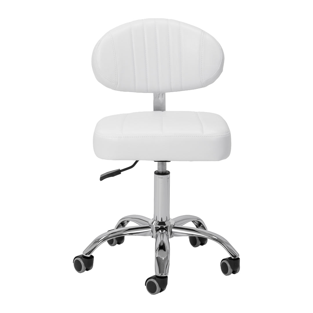Sgabello con Ruote Giovanni Y08 Bianco - immagine 3