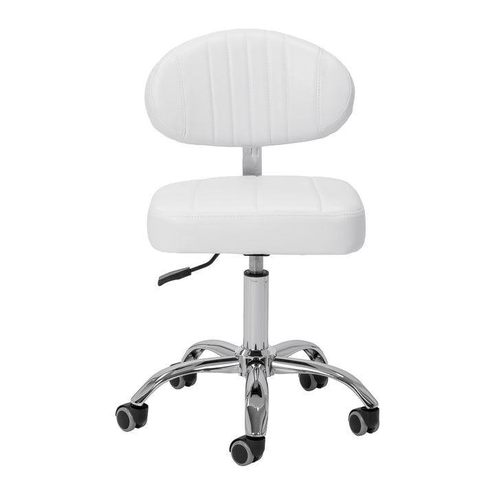Sgabello con Ruote Giovanni Y08 Bianco - immagine 3