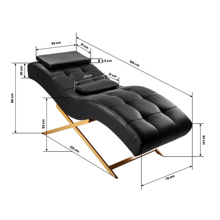 Lettino Ciglia Sillon Alba Nero-Oro - immagine 11