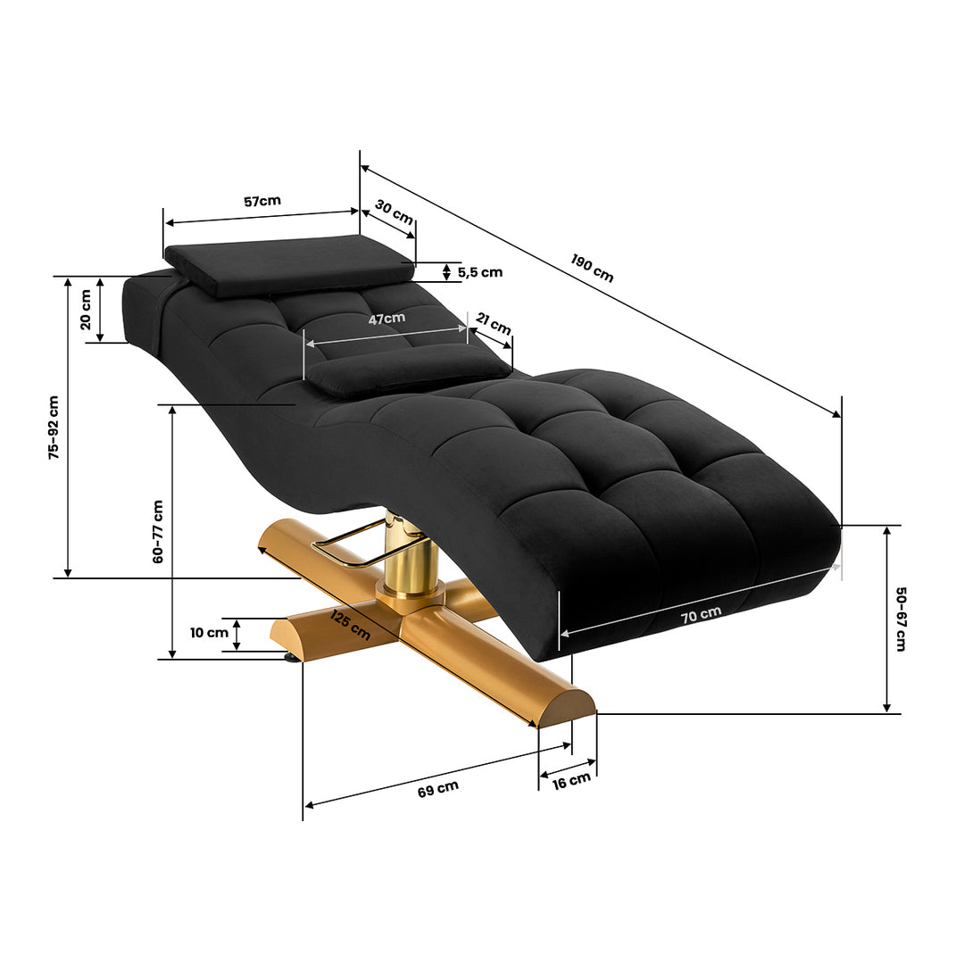 Lettino Ciglia Sillon Corona Nero-Oro - immagine 10