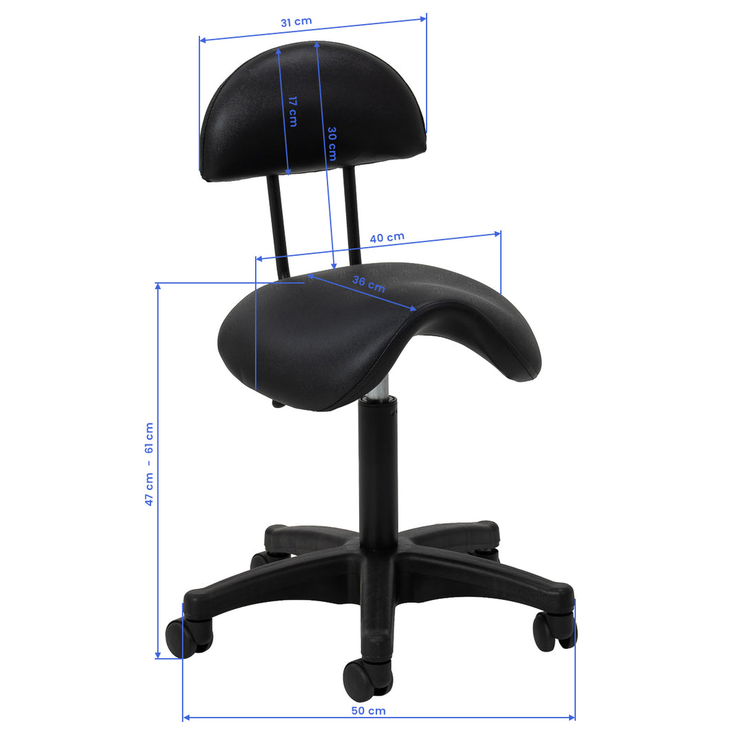 Sgabello con Ruote 6001B Nero - immagine 8