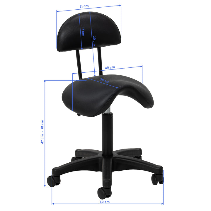 Sgabello con Ruote 6001B Nero - immagine 8