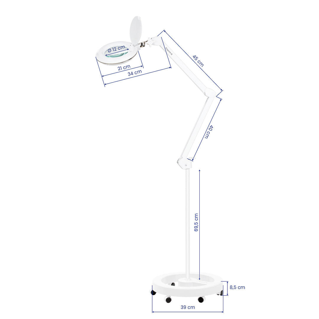 Lampada con Lente LED 60 SMD 3D su Stativo Elegante 6031 Bianca - immagine 10
