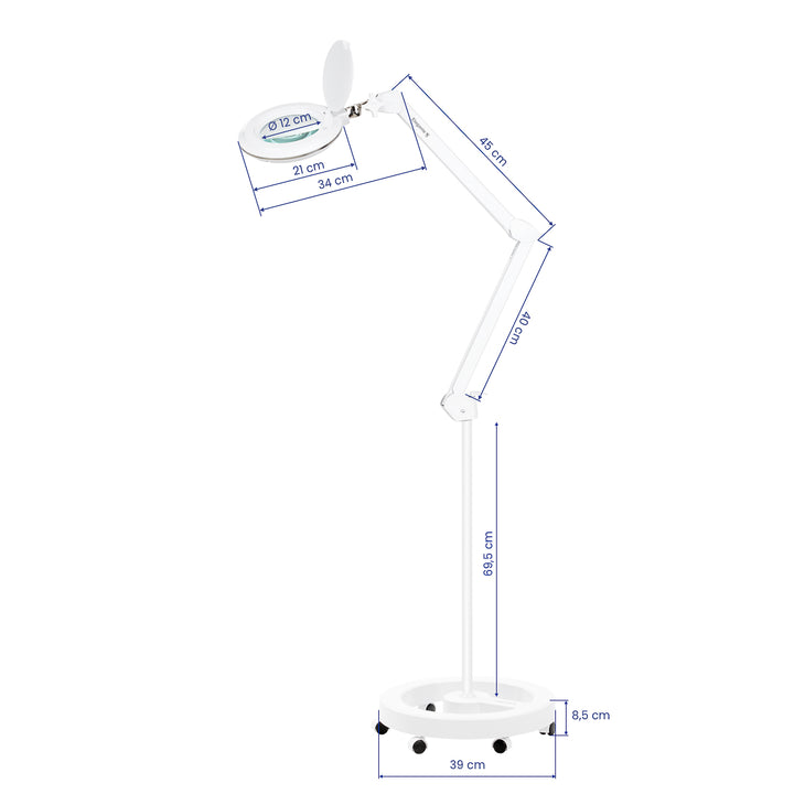 Lampada con Lente LED 60 SMD 3D su Stativo Elegante 6031 Bianca - immagine 10