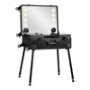 Valigia Trucco Postazione Mobile Plus con Specchio Illuminato e Casse Nero