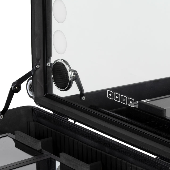 Valigia Trucco Postazione Mobile Plus con Specchio Illuminato e Casse Nero - immagine 10